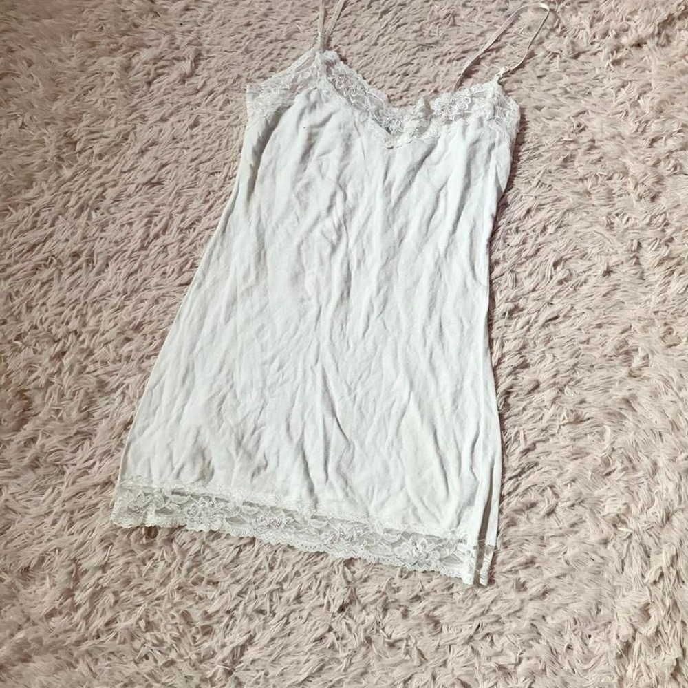 Vintage Y2K Delicate Beaded Angel Core Lace Camisole Top Womens M Layering Femme